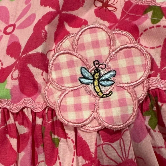 Precious Moments Pink Floral Baby Dress 6/9 months - Picture 3 of 6